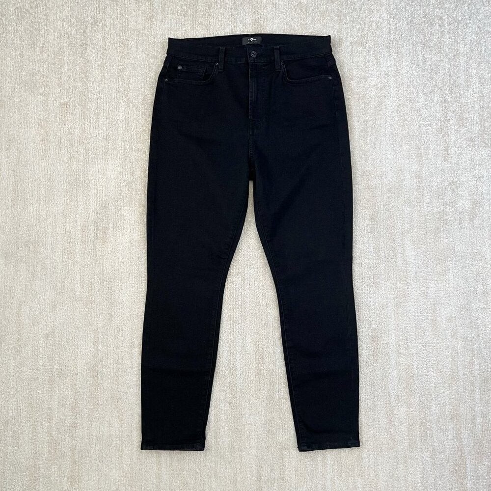 7 For All Mankind Gwenevere High Waist Ankle Black Jeans 31